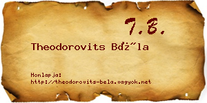 Theodorovits Béla névjegykártya