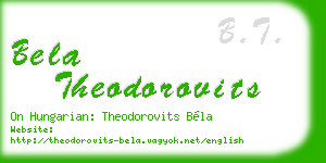 bela theodorovits business card